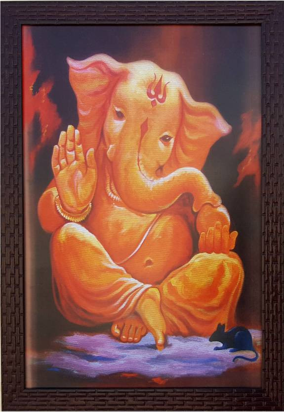 575x832 Divinecrafts Blessing Ganesha Canvas Painting Canvas Paintings - Ganpati Canvas Painting
