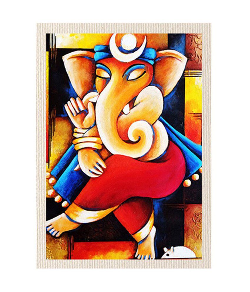 Ganpati Canvas Painting at PaintingValley.com | Explore collection of ...