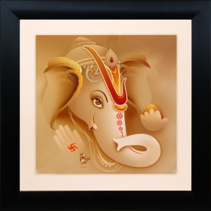 299x300 Saf Ganesha Canvas Painting 12 Inch X 12 Inch Best Price In India - Ganpati Canvas Painting