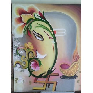 320x320 Shree Ganesh Canvas Painting Prices In India Shopclues Online - Ganpati Canvas Painting