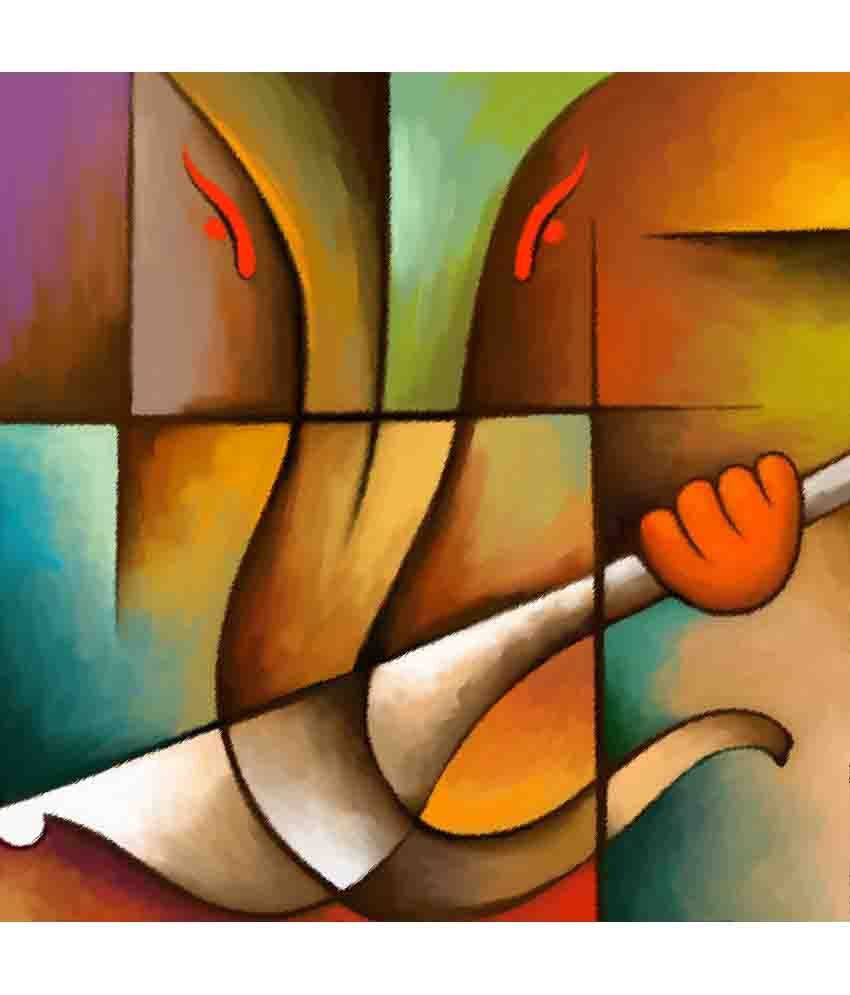 850x995 Art Factory Lord Ganesha Canvas Painting Religious Painting Buy - Ganpati Canvas Painting