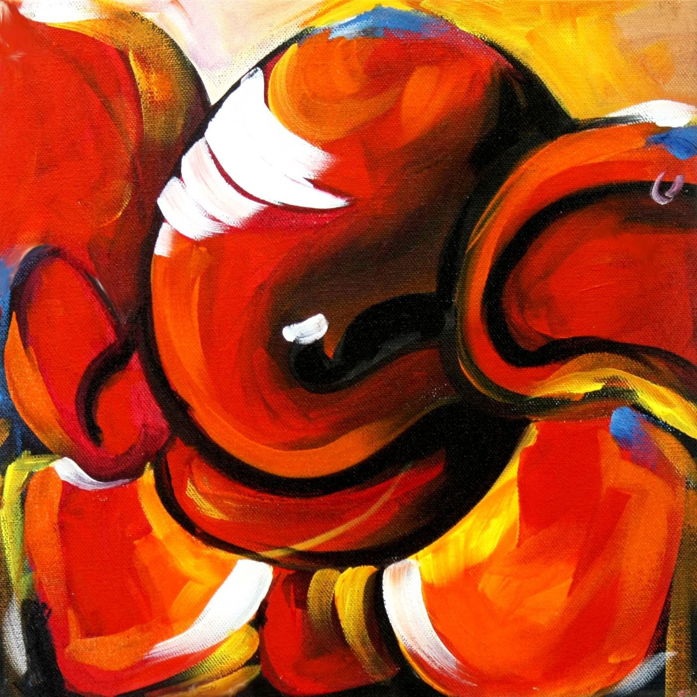 1400x1400 Divine Ganpati - Ganpati Painting