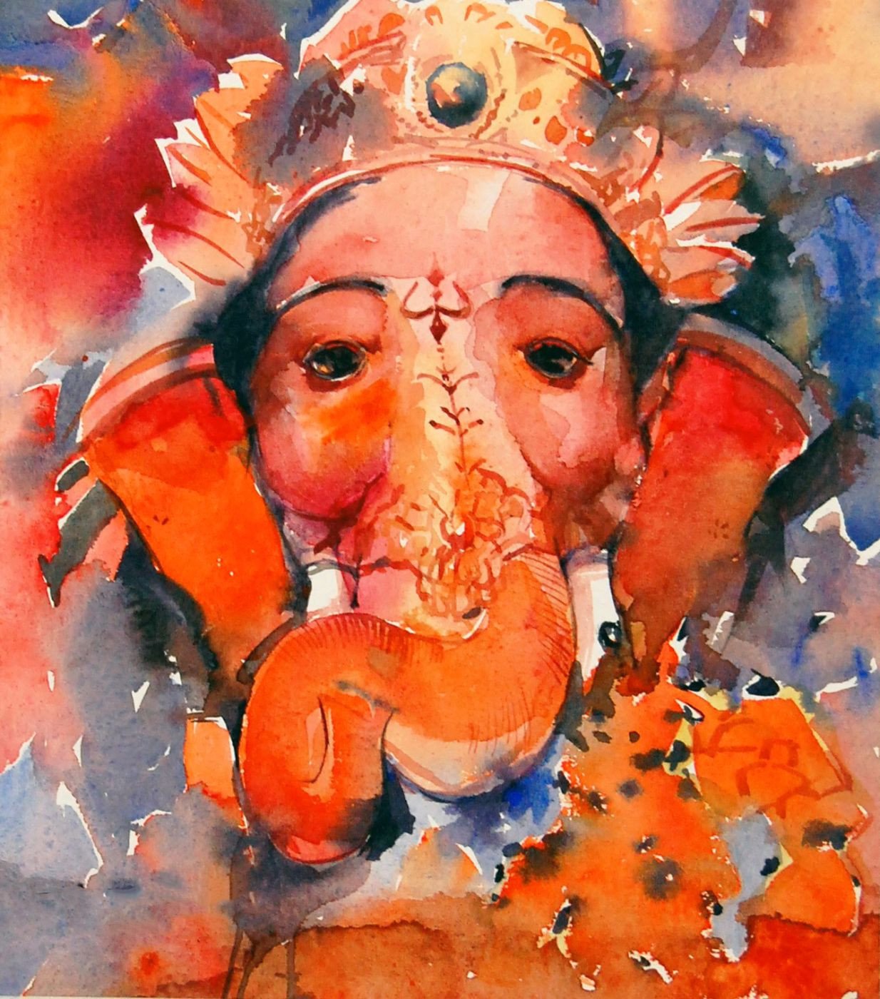1234x1400 Eternal Ganpati - Ganpati Painting