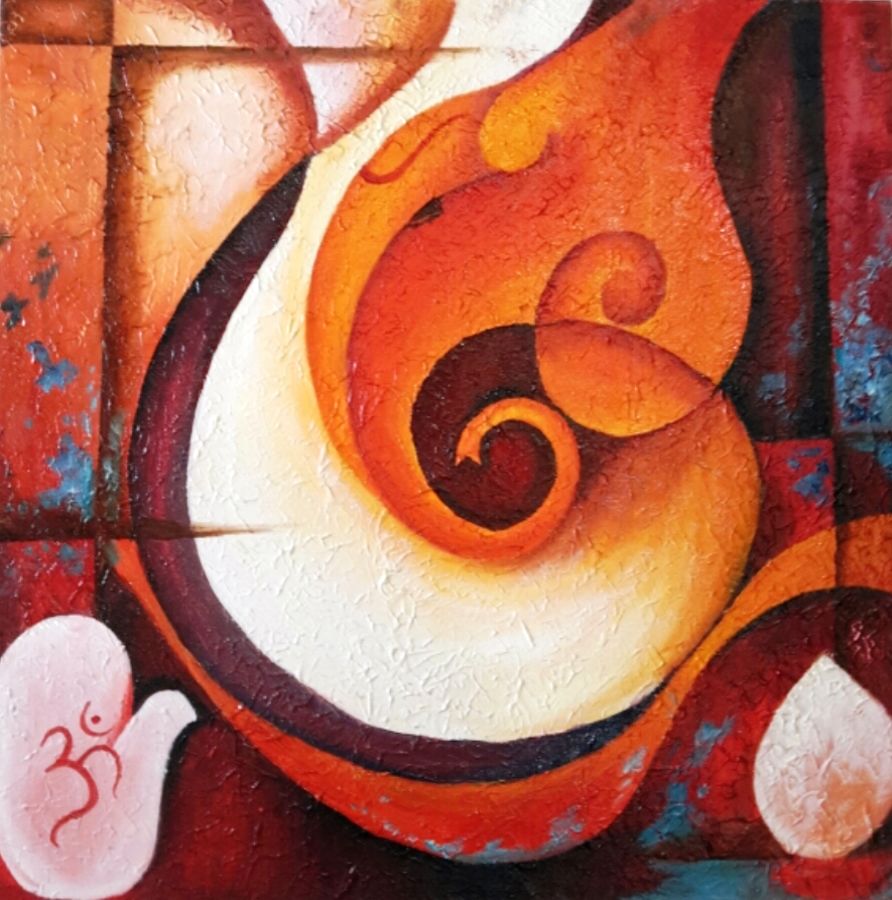 892x900 Ganpati Abstract Painting By Artist Amaey Parekh - Ganpati Painting
