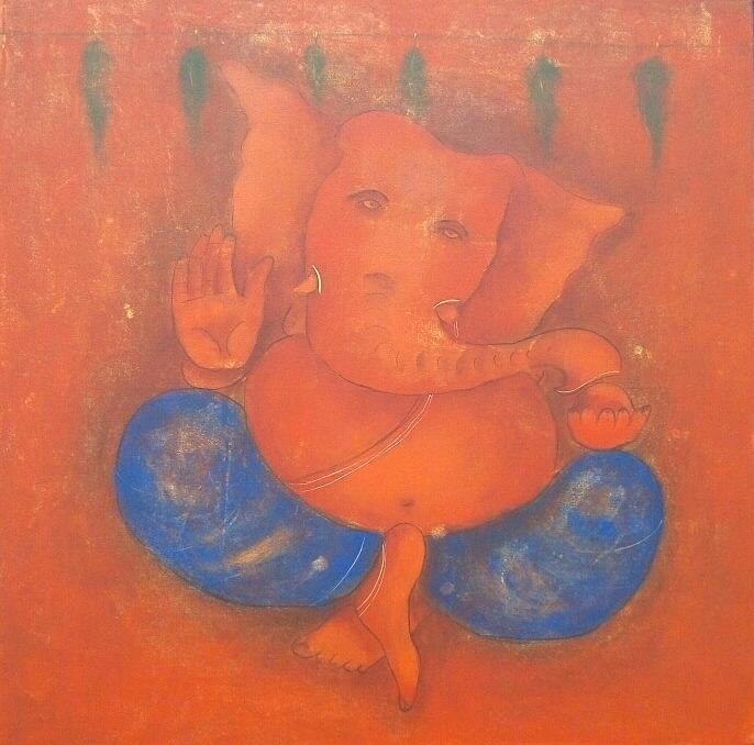 686x678 Ganpati Painting By Darshana Parajia - Ganpati Painting