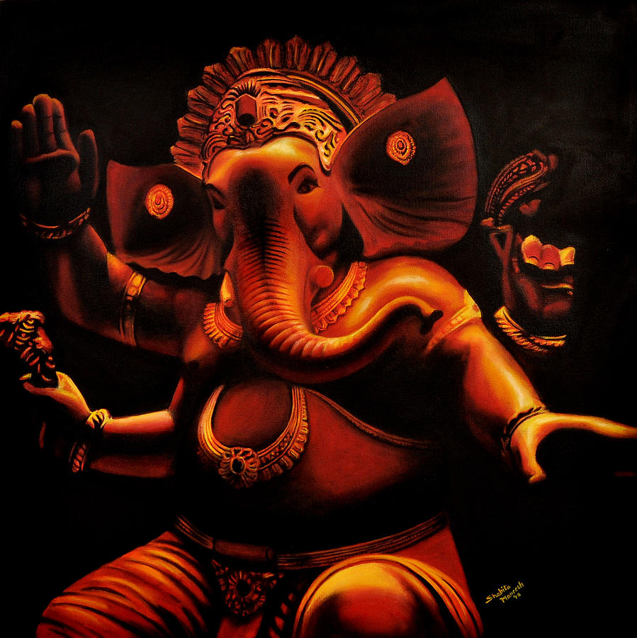 899x900 Ganpati Paintings Fine Art America - Ganpati Painting