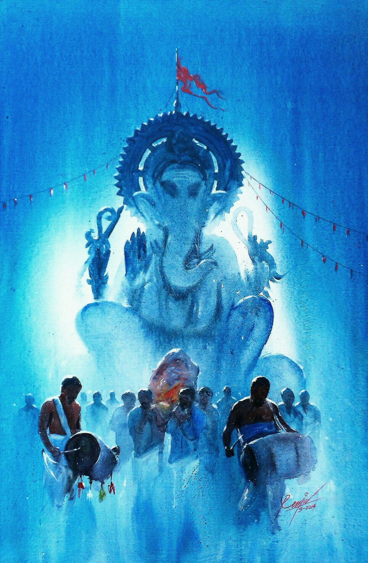 1243x1901 - Ganpati Painting
