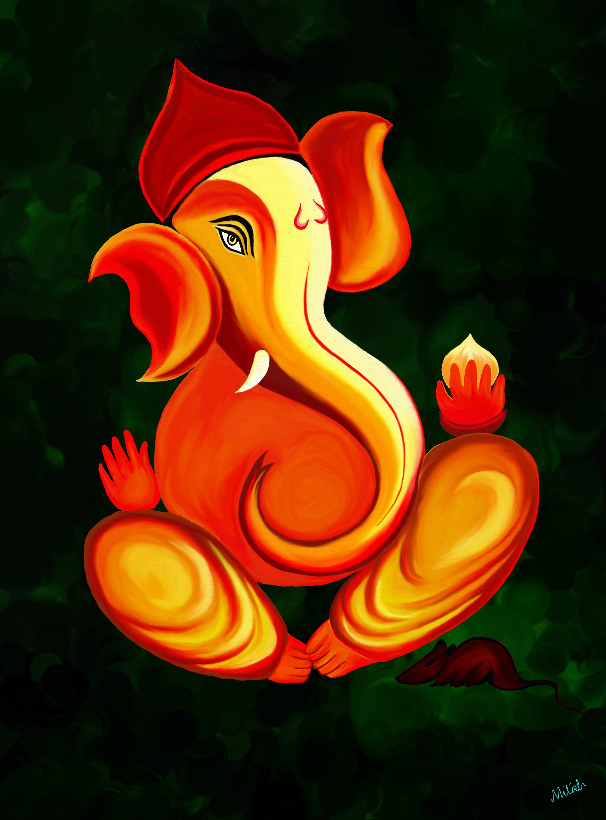 2125x2876 Buy Digital Painting - Ganpati Painting