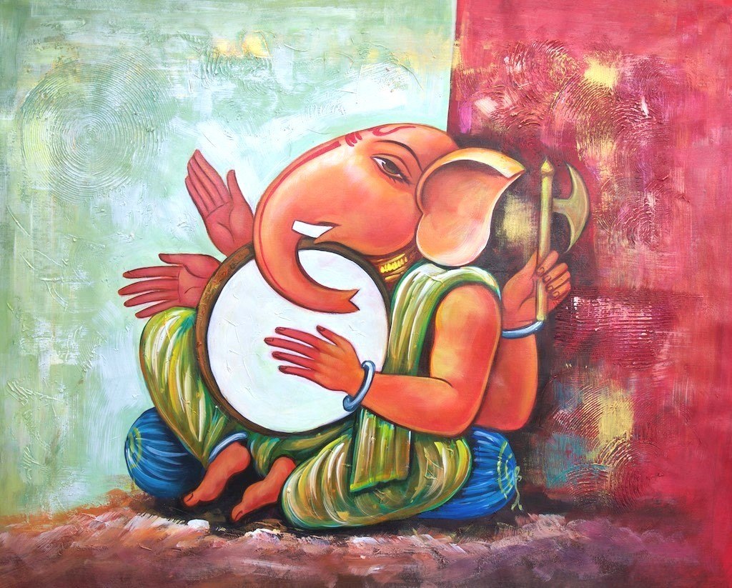 1024x823 Buy Lord Ganesha By Community Artists Group@ Rs. 3290. Code - Ganpati Painting