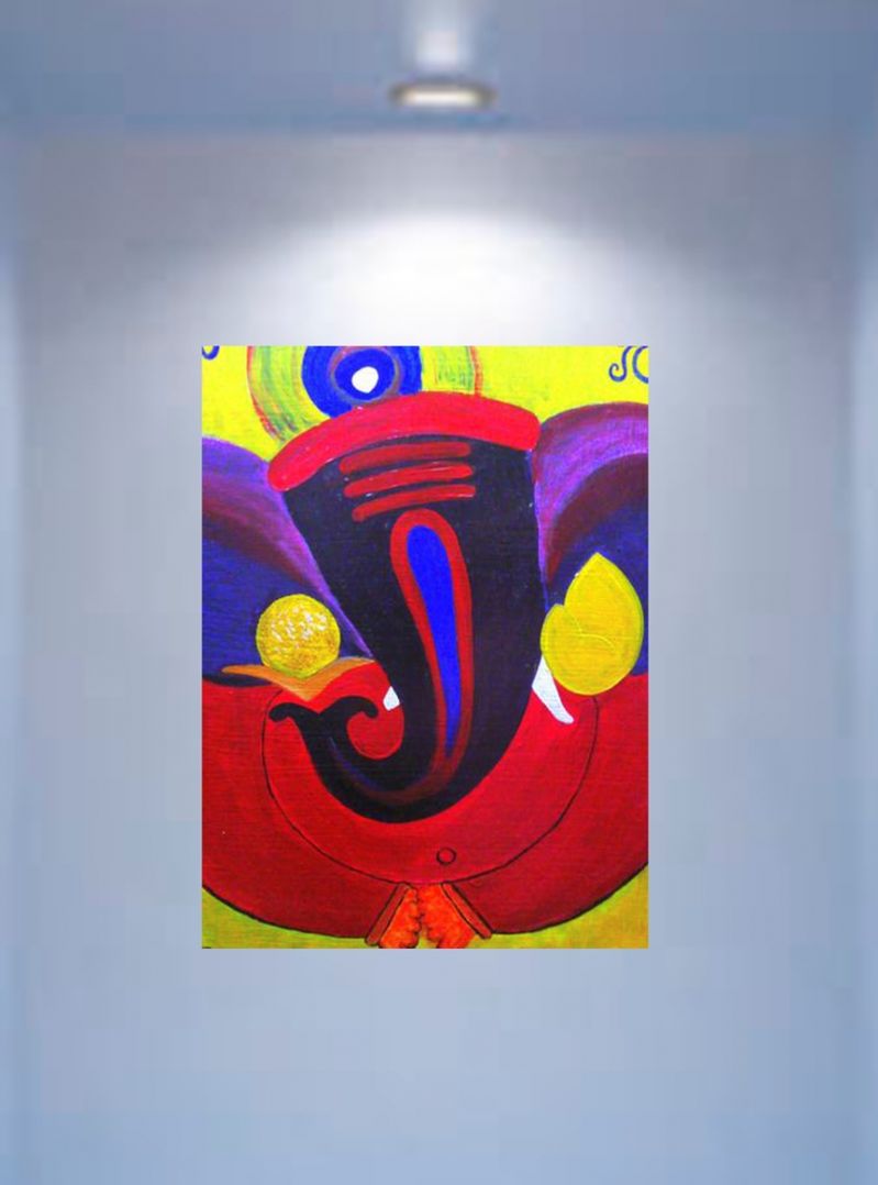 799x1078 Buy Mesleep Ganpati Ji Digital Painting On Mdf Wooden Board Online - Ganpati Painting
