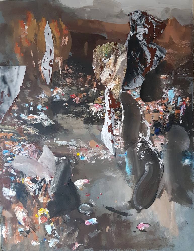 770x997 Saatchi Art Garbage Landscape Painting By Liviu Mihai - Garbage Painting