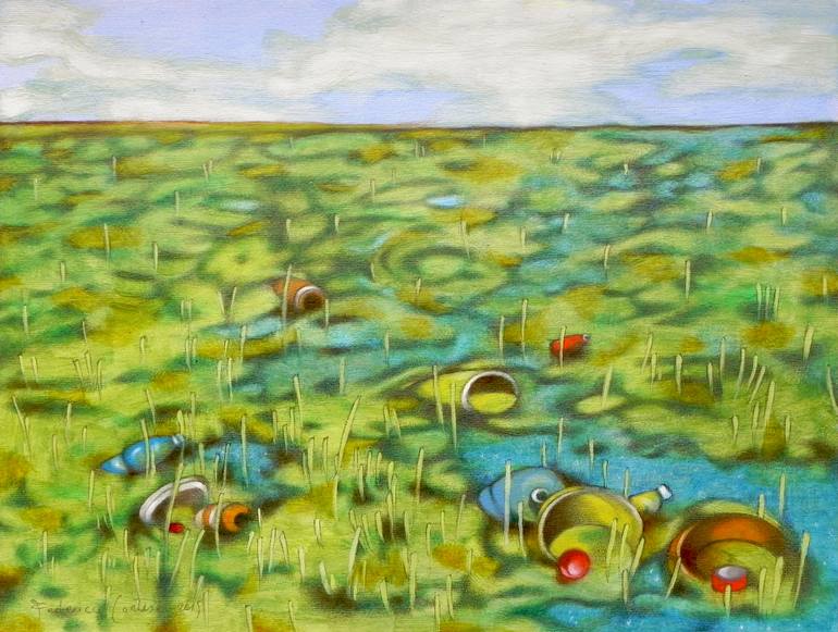 770x581 Saatchi Art Landscape With Garbage Painting By Federico Cortese - Garbage Painting