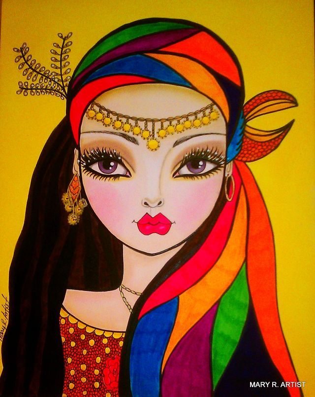 640x805 Pin By Evelyn Garcia On Magly Paintings, Face - Garcia Indian Painting