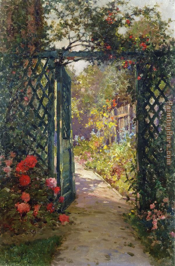 600x912 Alfred De Breanski The Garden Gate Painting Anysize 50% Off - Garden Gate Painting