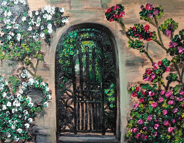 770x600 Saatchi Art Garden Gate Painting By Deb Wolf - Garden Gate Painting