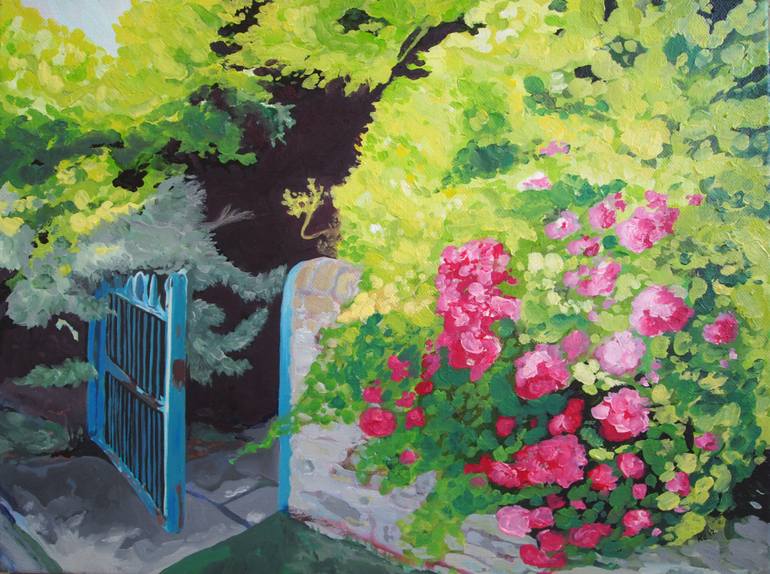 770x574 Saatchi Art Garden Gate Painting By Kitty Cooper - Garden Gate Painting
