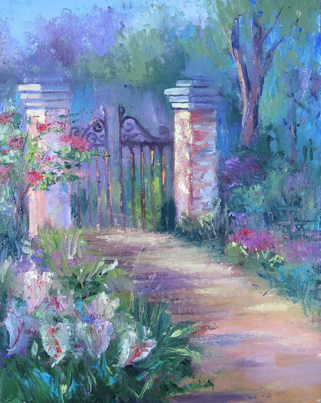 Garden Gate Painting at PaintingValley.com | Explore collection of ...