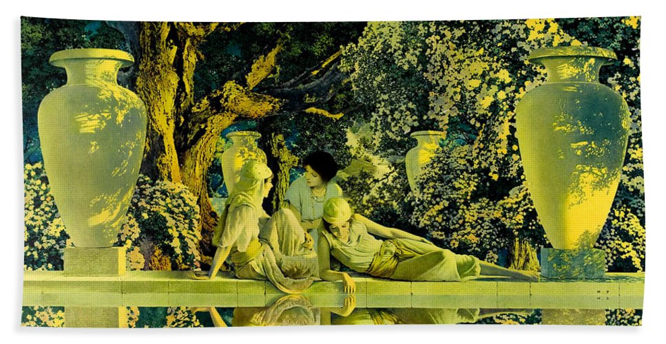 967x500 The Garden Of Allah Beach Sheet For Sale By Maxfield Parrish - Garden Of Allah Painting