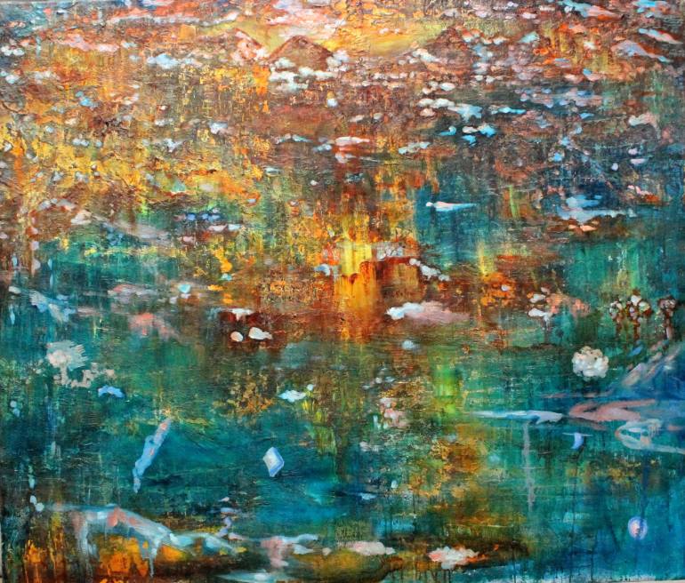 770x656 Saatchi Art The Search For The Garden Of Eden Painting By Daphne - Garden Of Eden Painting