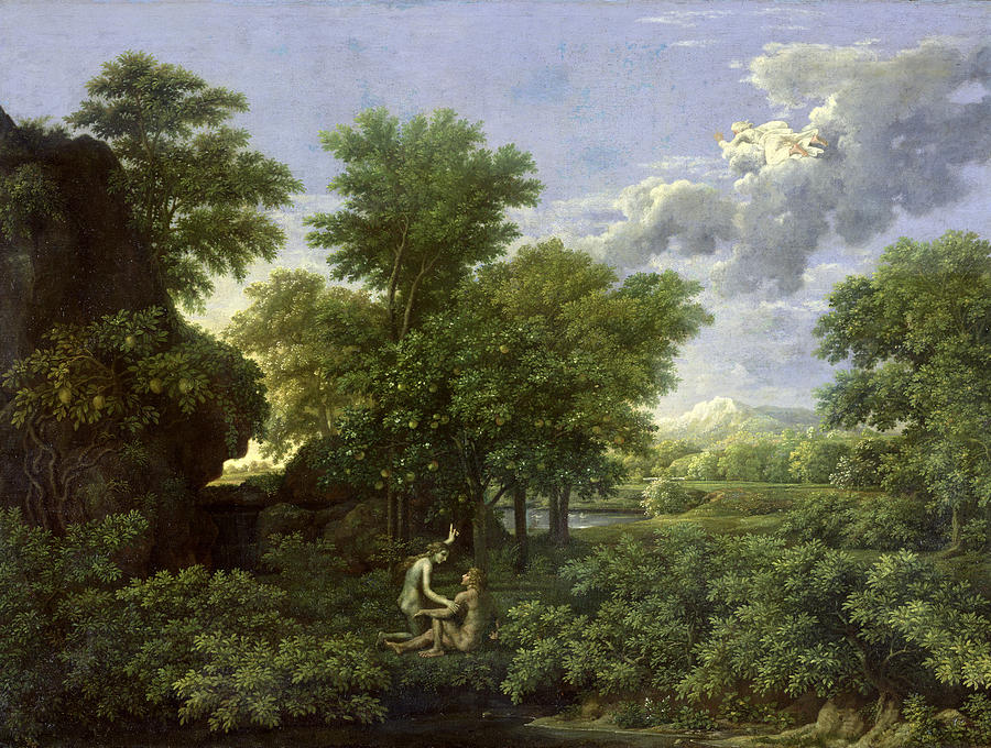 900x680 The Garden Of Eden Painting By Nicolas Poussin - Garden Of Eden Painting