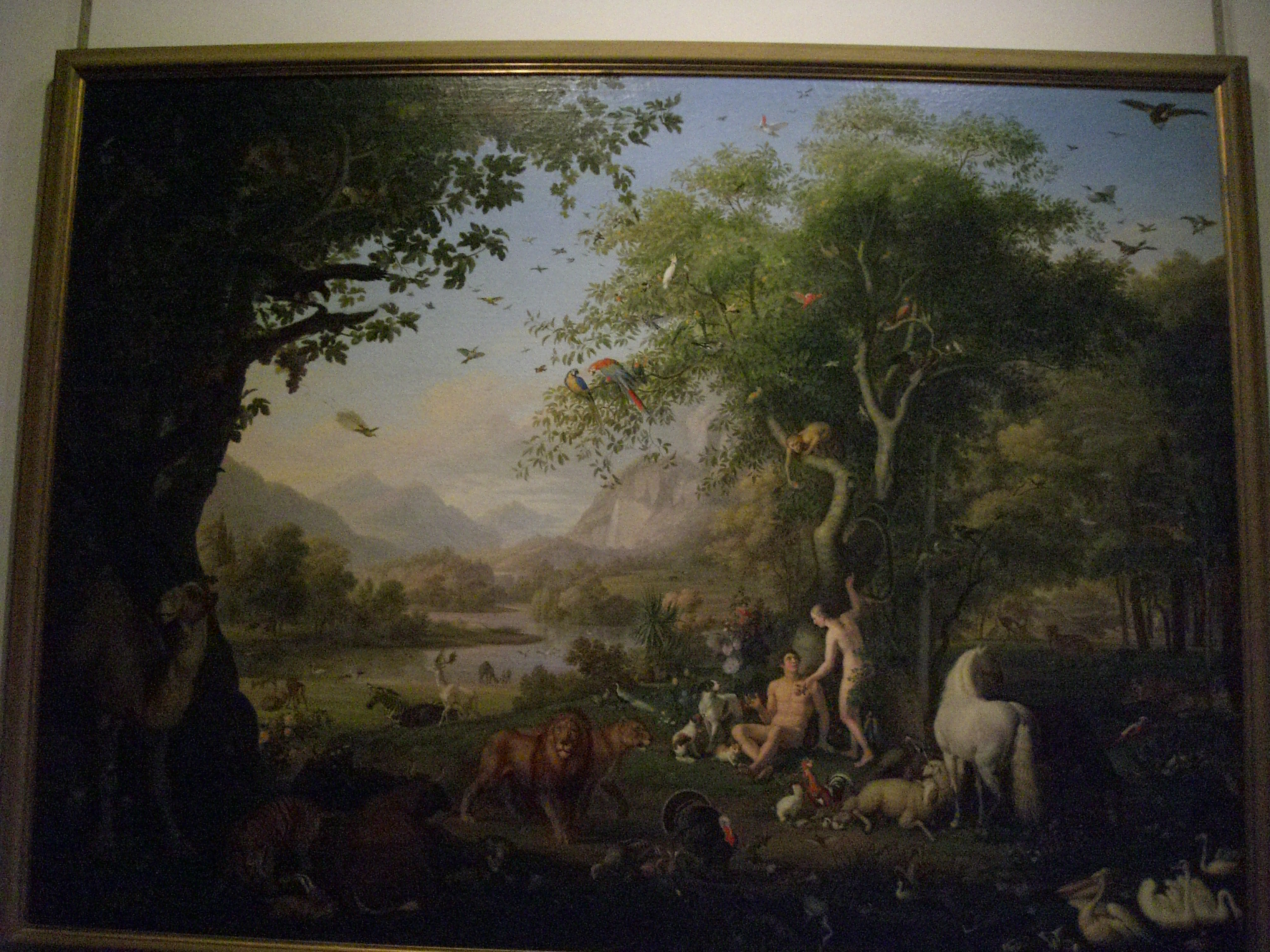 3072x2304 Vatican Museum Pinacoteca (Art Gallery) Adam And Eve In Garden - Garden Of Eden Painting Vatican