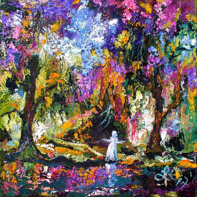 800x800 Moonlight In The Garden Of Good And Evil Savannah Georgia Modern - Garden Of Good And Evil Painting