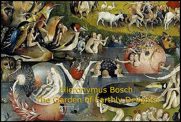 605x408 Hieronymus Bosch,the Garden Of Earthly Delights,1480,1490,triptych - Garden Of Good And Evil Painting