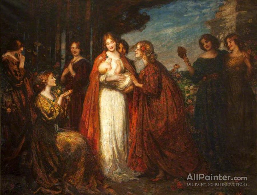 900x683 Thomas Edwin Mostyn Garden Of Love Oil Painting Reproductions - Garden Of Love Painting