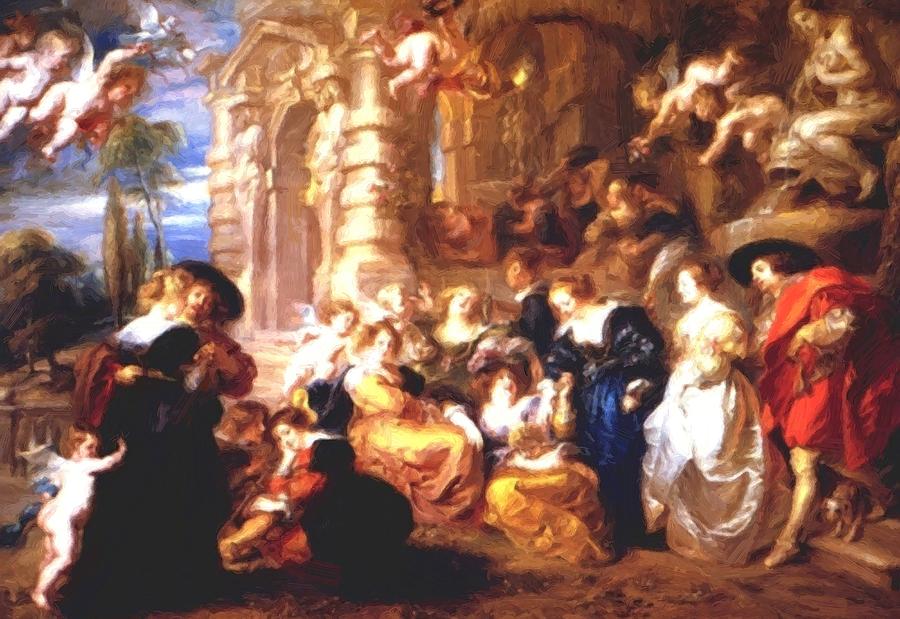 900x619 Garden Of Love Painting By Rubens Peter Paul - Garden Of Love Painting