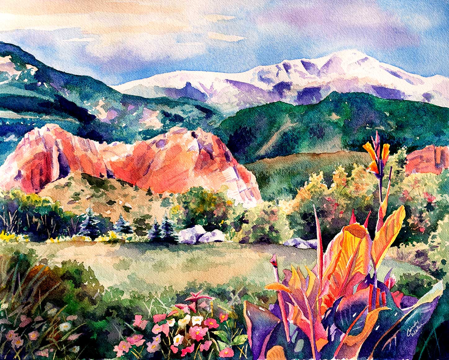 1447x1158 Garden Of The Cindy Welch Design - Garden Of The Gods Painting