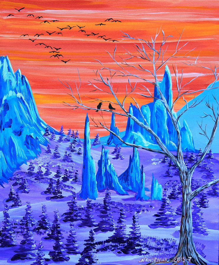 742x900 Psychedelic Garden Of The Gods Painting By Mike Nahorniak - Garden Of The Gods Painting