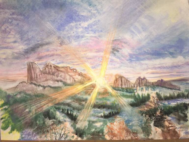 770x578 Saatchi Art Sunrise Over Garden Of The Gods Painting By Denise - Garden Of The Gods Painting