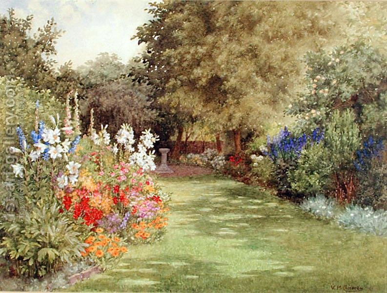 793x600 A Garden In July, C.1910 Violet Common Reproduction 1st Art Gallery - Garden Painting