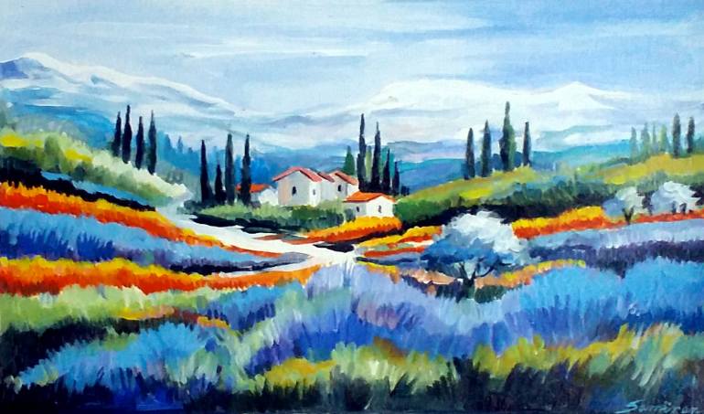 770x453 Saatchi Art Flower Valley Amp Flower Garden Painting By Samiran Sarkar - Garden Painting