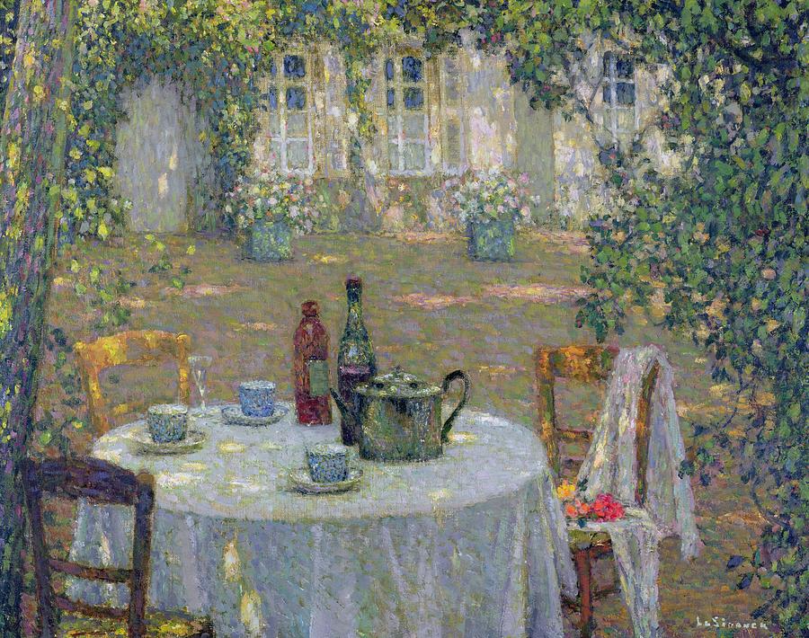 900x710 The Table In The Sun In The Garden Painting By Henri Le Sidaner - Garden Painting