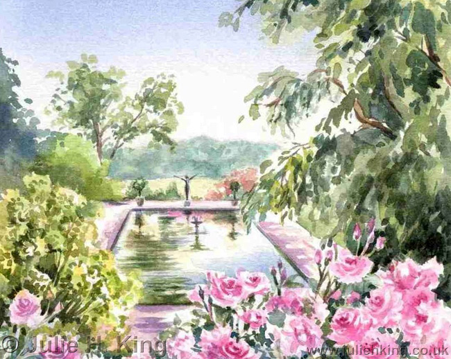 650x518 Watercolour Garden Paintings By Julie King - Garden Painting