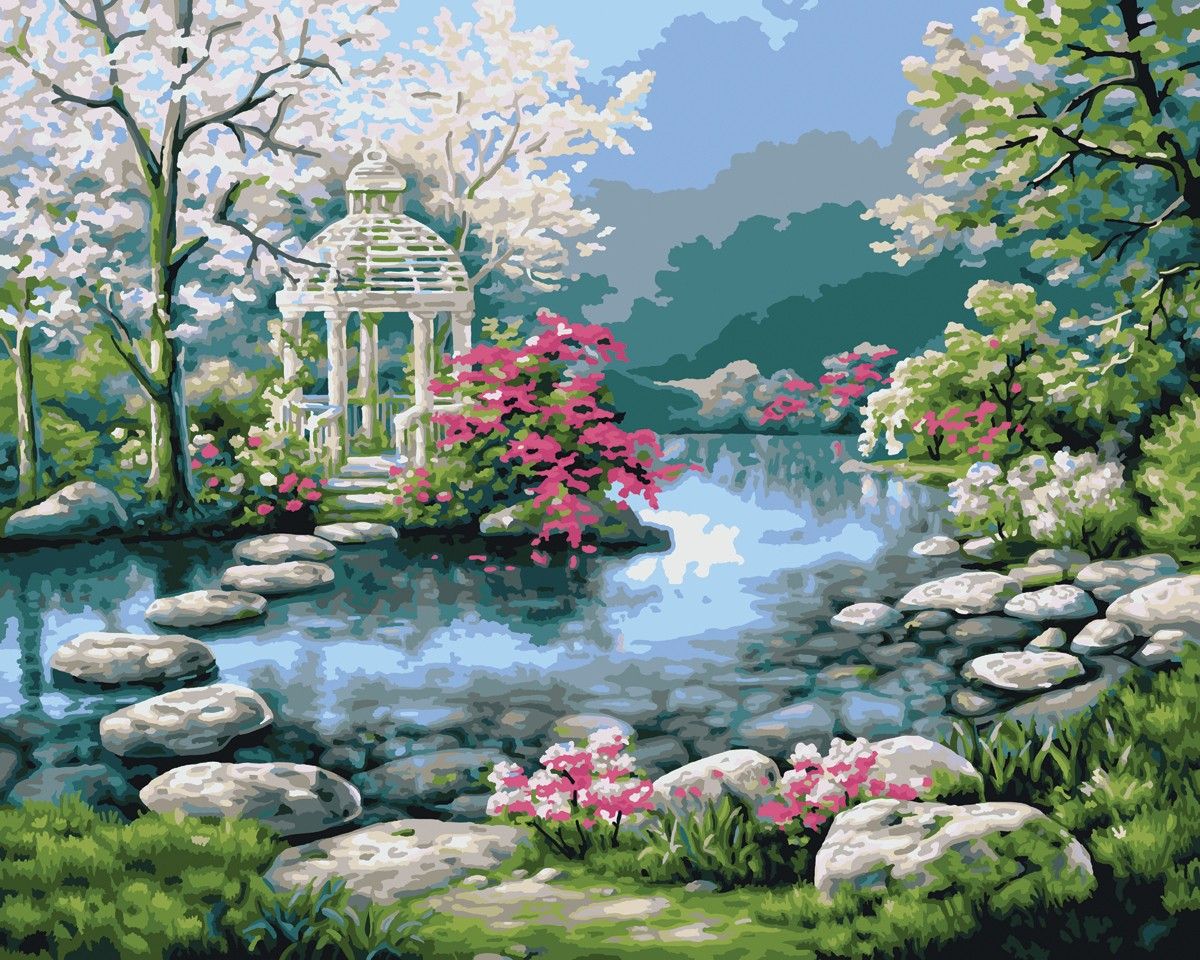 1200x960 Beautiful Garden Paintings Love Your Place Peaceful Japanese - Garden Painting