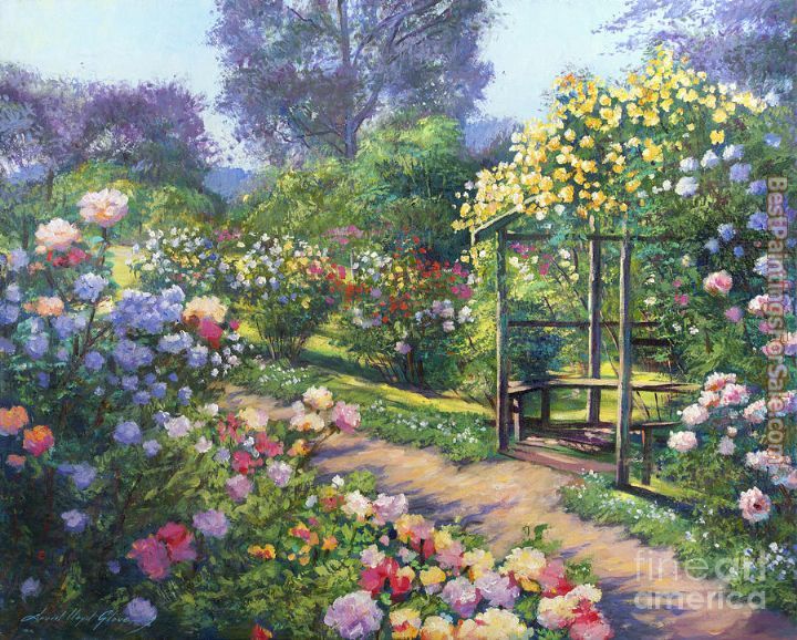 720x578 David Lloyd Glover An Evening Rose Garden 50% Off - Garden Painting