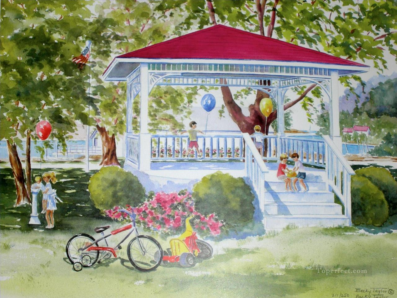 1280x960 Kids In Park Garden Painting In Oil For Sale - Garden Painting For Kids