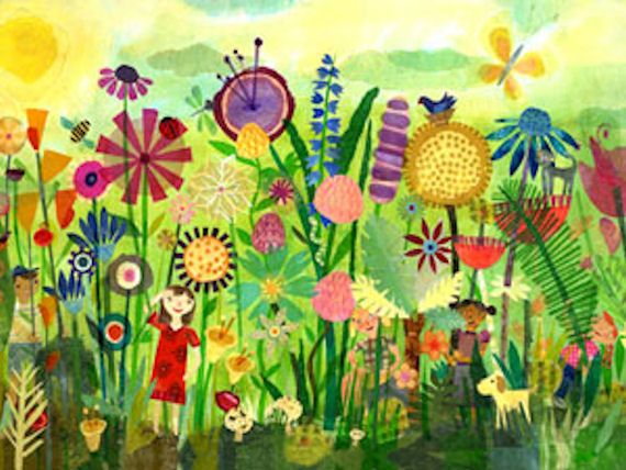 570x428 Great Mural Idea For A Kid's Gardenplay Area I Can Hardly Wait - Garden Painting For Kids