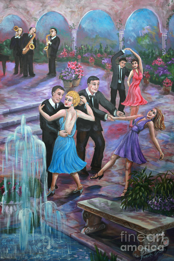 599x900 Garden Party Painting By Pamela B Smith - Garden Party Painting