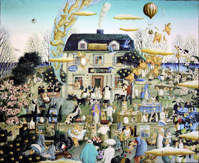 770x632 Saatchi Art The Garden Party Painting By Rie Kono - Garden Party Painting