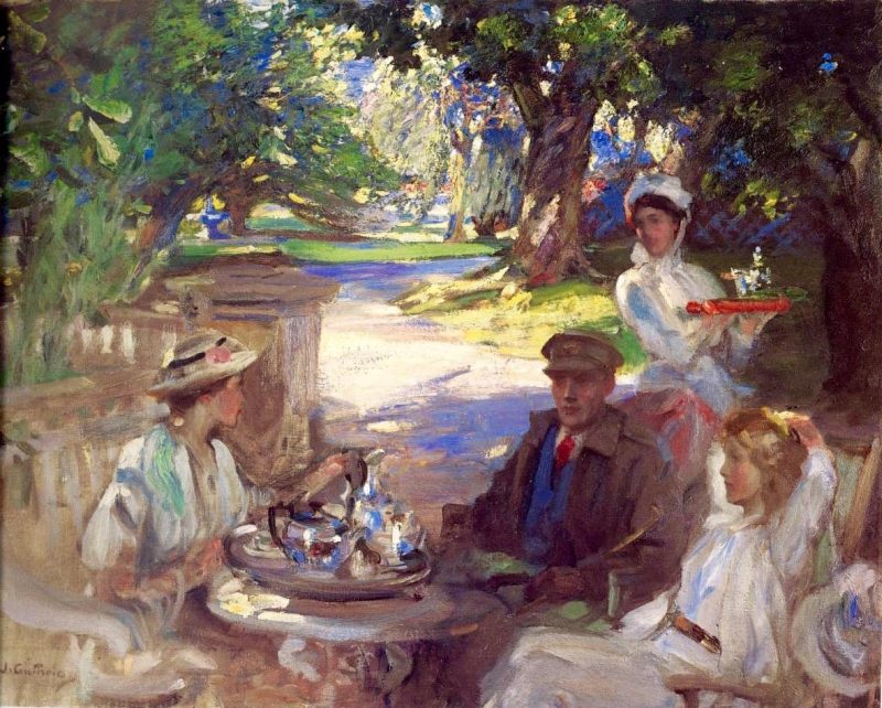 800x642 The Garden Party Painting James Guthrie Oil Paintings - Garden Party Painting