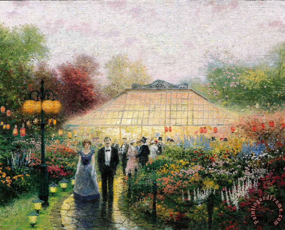 960x774 Thomas Kinkade The Garden Party Painting - Garden Party Painting