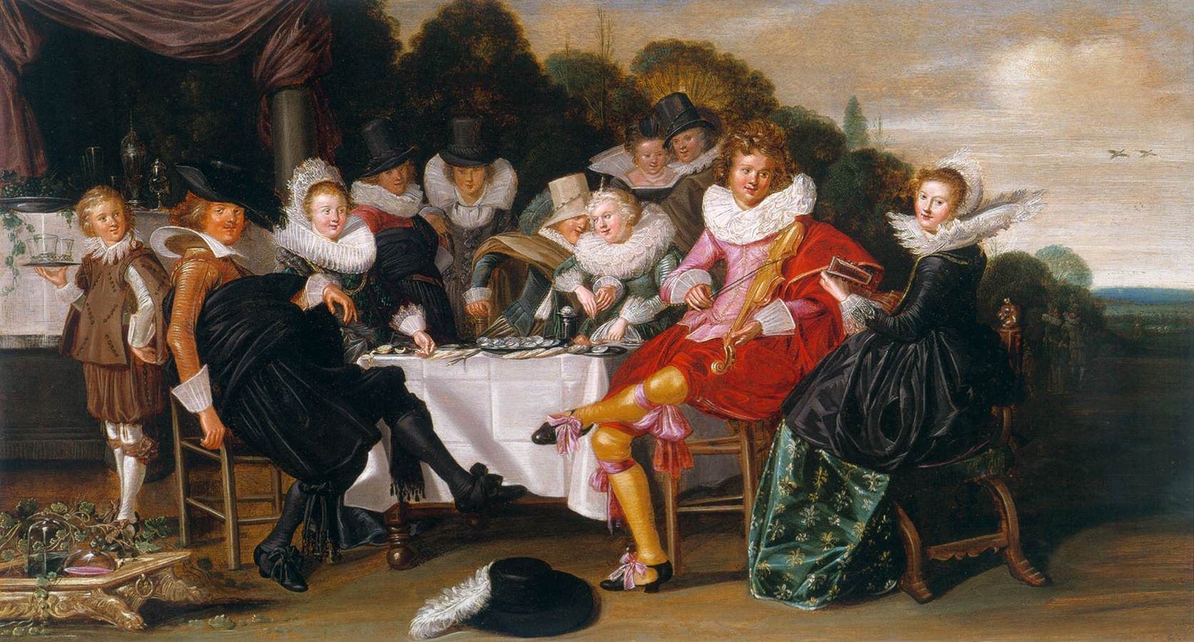 1673x900 Garden Party Paintings Garden Party (1620) In The Background - Garden Party Painting