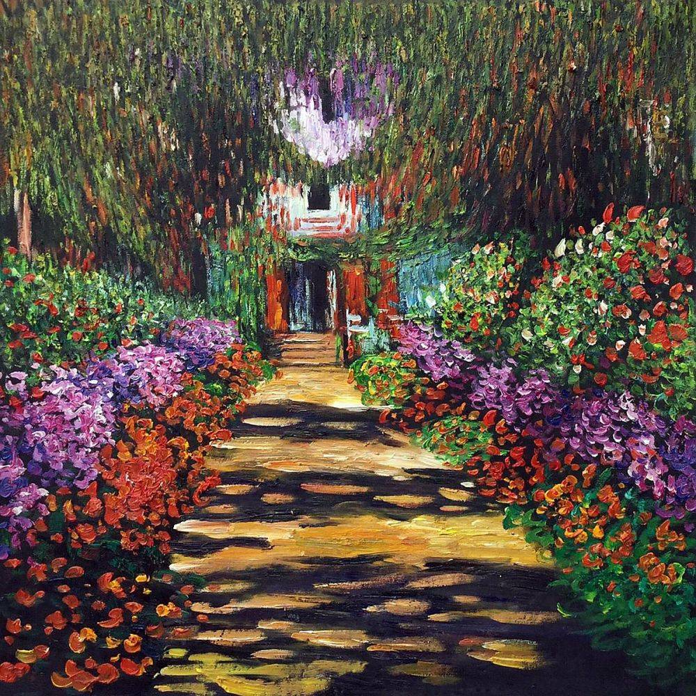 1000x1000 Monet - Garden Path Painting