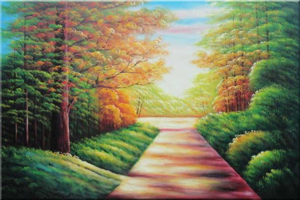 612x408 Secret Garden Path Oil Painting Landscape Tree Autumn Naturalism - Garden Path Painting