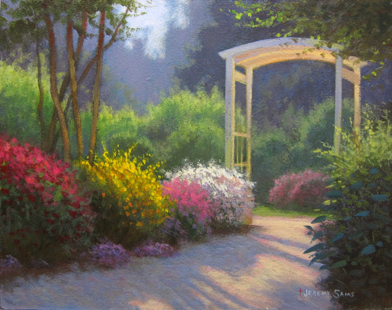 800x632 Spring Garden Path Painting Jeremy Sams Art - Garden Path Painting