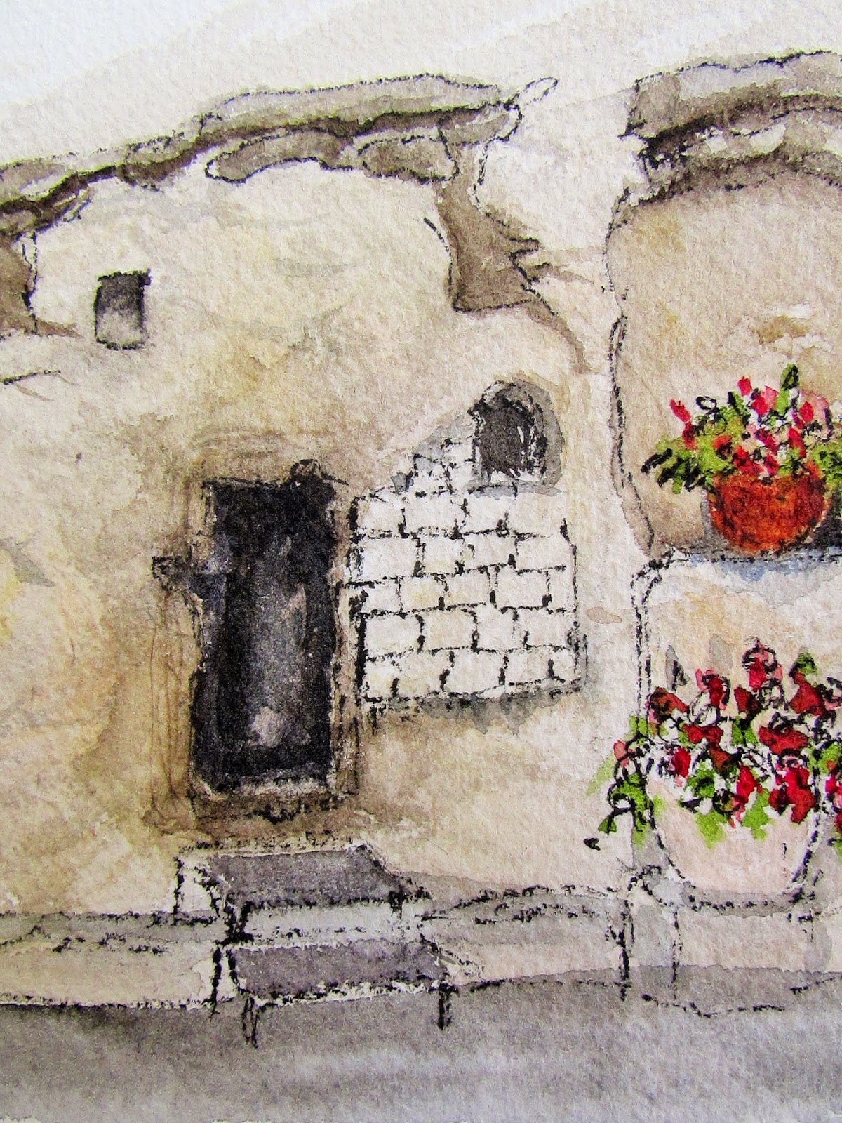 1200x1600 Passport To Creativity Watercolor Travel Journal Sketches - Garden Tomb Painting