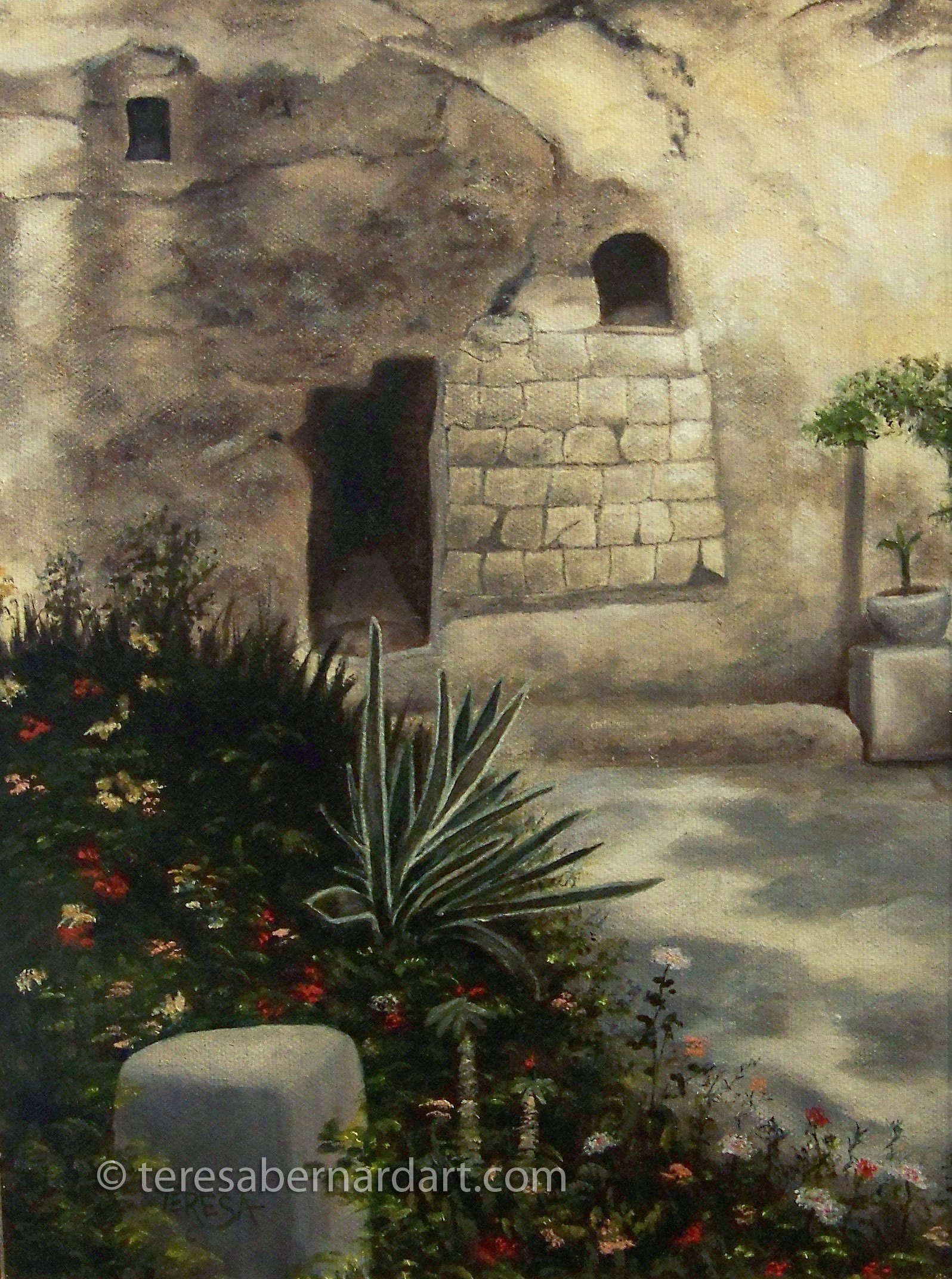 1596x2144 Famous Bible Places The Garden Tomb Teresa Bernard Oil Paintings - Garden Tomb Painting
